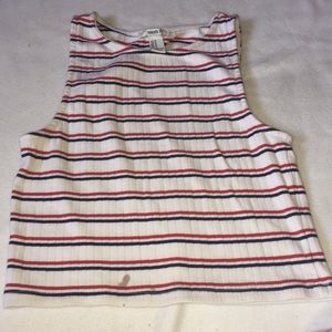 stripped crop tank top